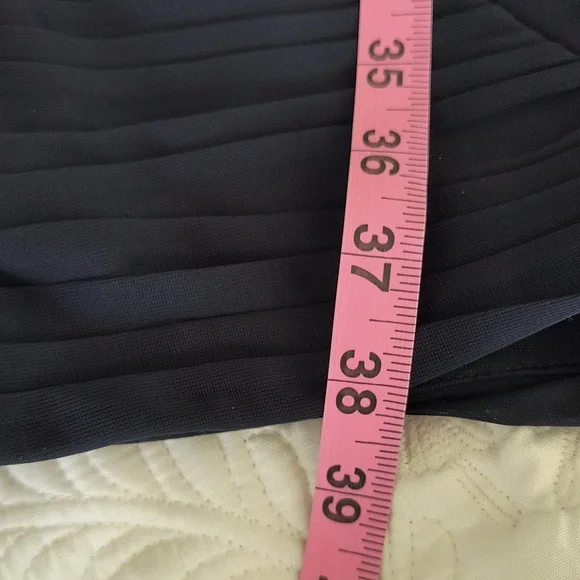 Adrianna Papell Navy Blue Sleeveless Embellished Mesh Ruched bodycon dress SZ 8 - Picture 10 of 15